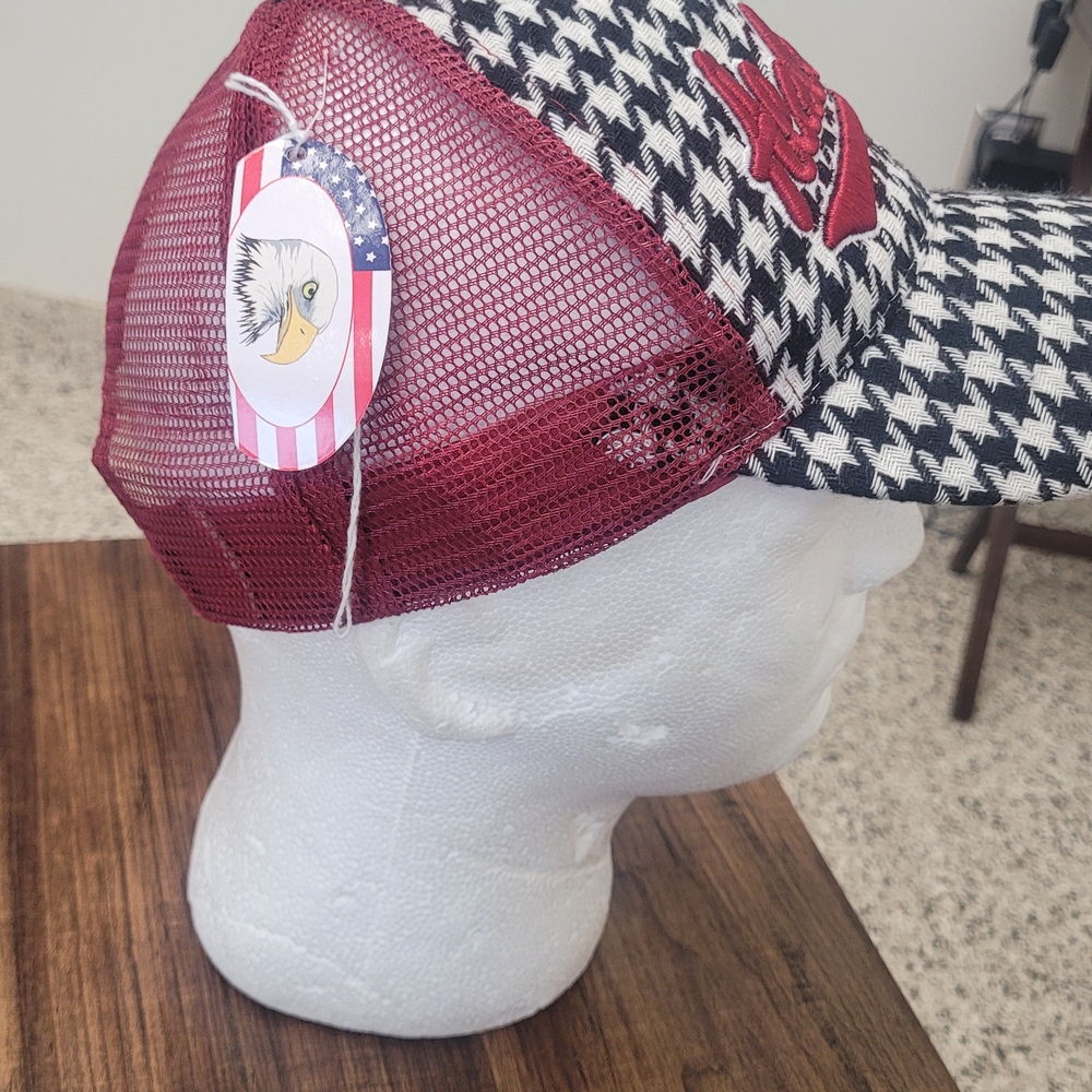 Source Unknown Black And White Houndstooth Cap Wi… - image 2